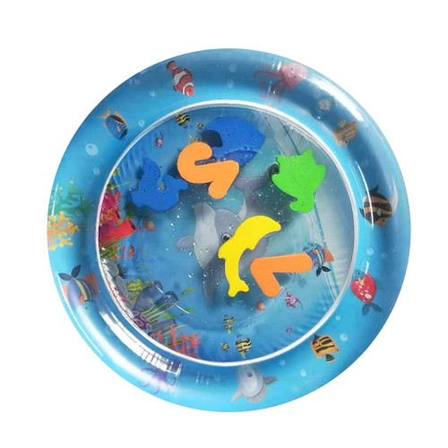 Tureclos Kids Inflatable Water Mat Infants Toddlers Summer Round Cushion Children Water Pad Funny Toy