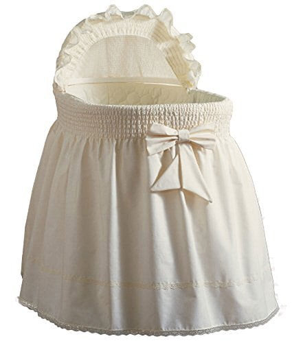Baby Doll Bedding Neutral Sea Shell Bassinet Bedding For Boy And Girl, Ecru