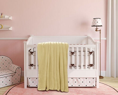 New Gold Solid Versatile Super Soft Warm Small Throw Cozy New Born, Toddler, Kids Blanket Warm Fuzzy Microplush Multipurpuse 50" X 60"