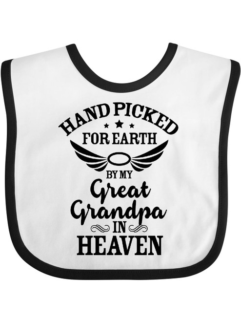 Inktastic Handpicked For Earth By My Great Grandpa In Heaven Gift Baby Boy Or Baby Girl Bib