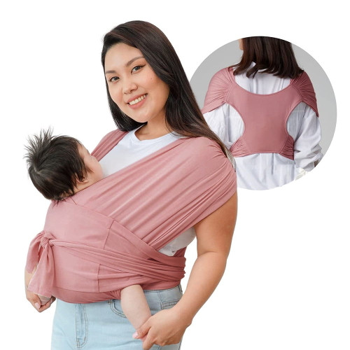 Bcooss Baby Wrap Carrier For Newborn Stretchy Front And Hip Baby Sling Perfect For Infant To 35 Lbs Toddlers Pink