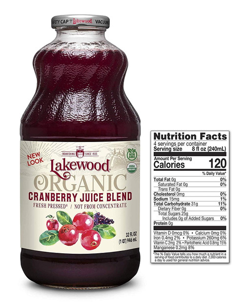Lakewood Organic Cranberry Juice Blend, 32-ounce Bottles (pack Of 6)