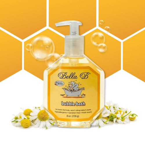 Bella B Bubble Bath For Baby & Kids 8 Oz - Organic Bubble Bath For Toddlers - Toddler Bubble Bath Tear-free Baby Bubble Bath Organic - Natural Bubble Bath For Kids - Tear-free Bubble Bath - Kids Bath