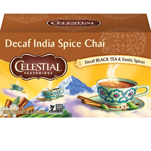 Celestial Seasonings Chai Tea, Decaf India Spice, 20 Count (pack Of 6)
