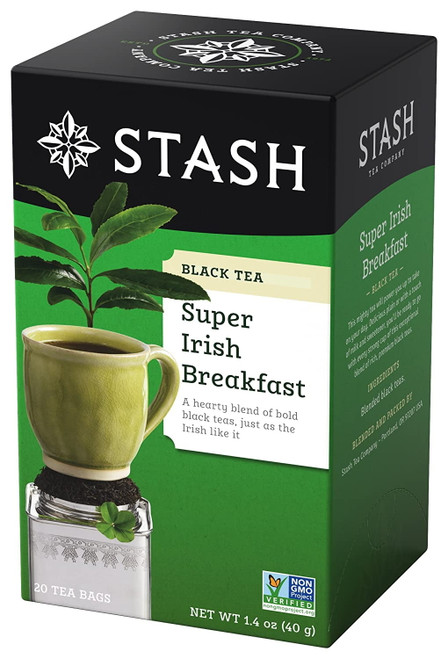 Stash Tea Super Irish Breakfast Black Tea - Caffeinated, Non-gmo Project Verified Premium Tea With No Artificial Ingredients, 20 Count (pack Of 6) - 120 Bags Total
