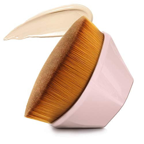 Daubigny Foundation Makeup Brush Flat Top Kabuki Hexagon Face Blush Liquid Powder Foundation Brush For Blending Liquid, Cream Or Flawless Powder Cosmetics With Bonus Protective Case (light P