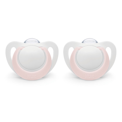 Nuk Newborn Orthodontic Pacifiers, Girl, 0-2 Months, 2-pack