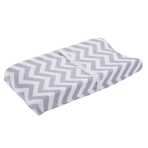Parent's Choice Changing Pad Cover, Gray And White Chevron