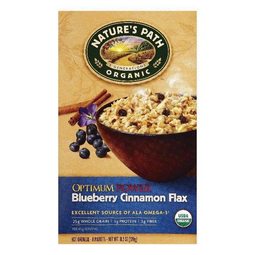 Natures Path Blueberry Cinnamon Flax Optimum Power Hot Oatmeal, 8 Ea (pack Of 6)