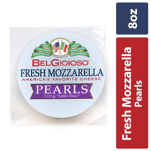 Belgioioso Fresh Mozzarella Cheese Pearls, Mini Snacking Cheese, 8 Oz