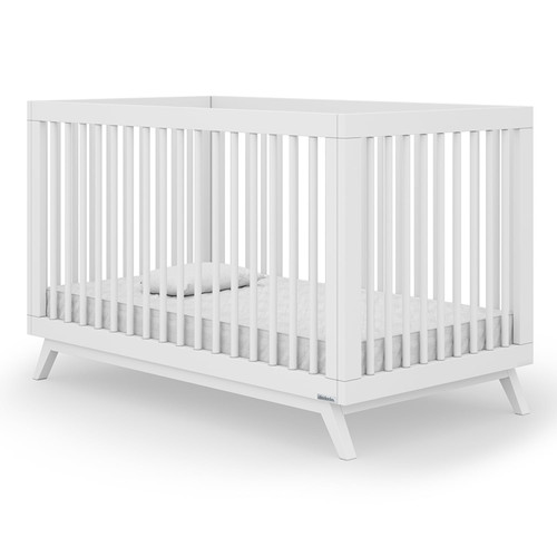 Dadada Soho 3 In 1 Solid Beech Wood Convertible Crib Toddler Bed, White