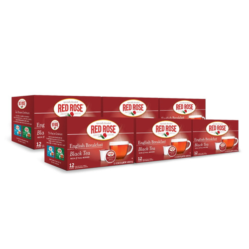 Red Rose English Breakfast Tea Single Serve Cups 12ct - 6 Pack