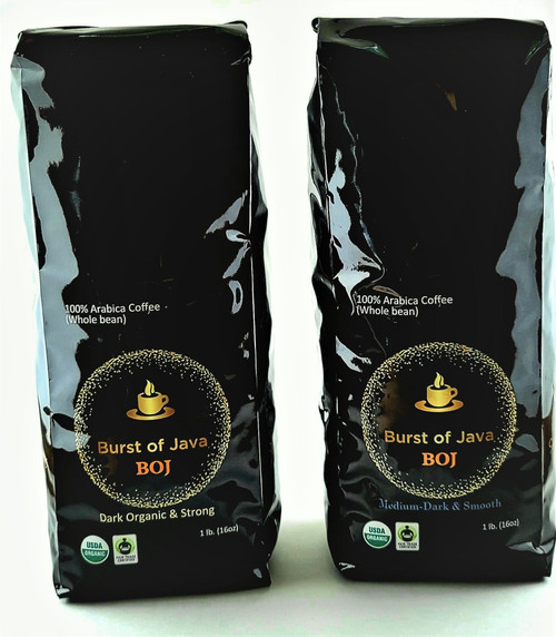 Burst Of Java Organic Original Dark & Medium Dark Roast Whole Bean Coffee 1 Bag (16 Oz.) Caffeinated