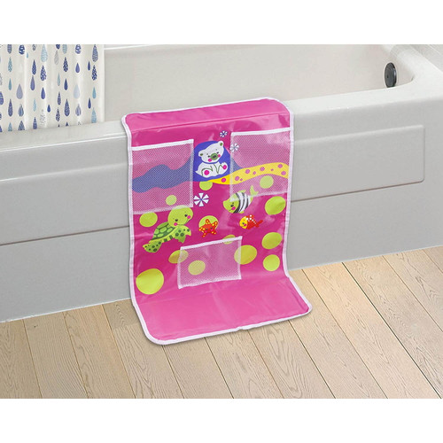 Innovative Living Colorful Design Cushioned Bath Kneeling Pad & Organizer Pink