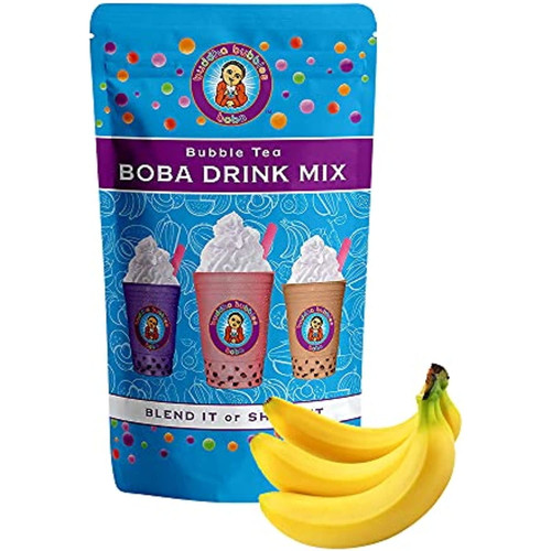 Banana Cream Boba Tea Drink Mix Powder By Buddha Bubbles Boba 10 Ounces (283 Grams)