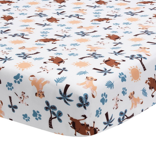 Lambs & Ivy Disney Baby Lion King Adventure Simba/timon/pumbaa Mini Crib Sheet