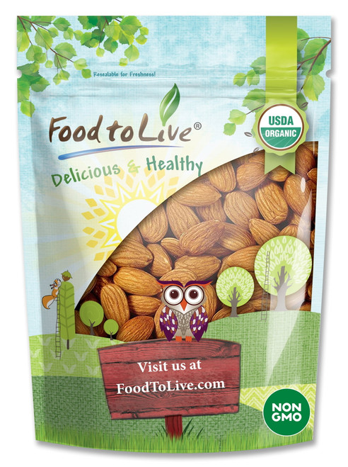 Food To Live, Organic Italian Raw Almonds, Non-gmo Verified, 3 Pounds, Raw, Vegan