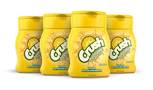 Crush, Pineapple, Liquid Water Enhancer , New, Better Taste! (4 Bottles, Makes 96 Flavored Water Drinks) , Sugar Free, Zero Calorie