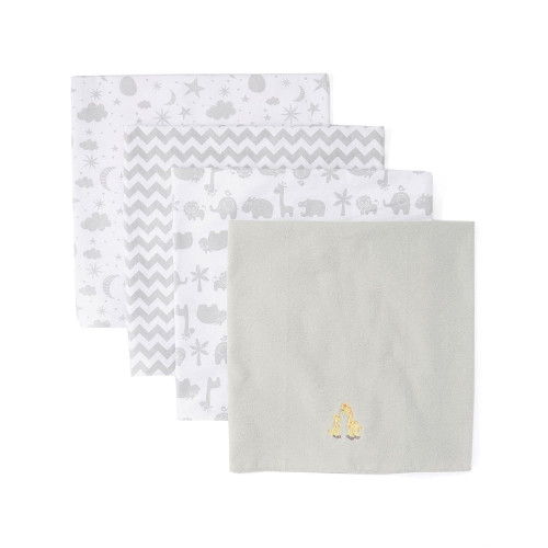Spasilk Unisex-baby 100 Percent Cotton 4pk Receiving Blanket