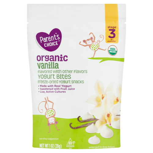 Parent's Choice Organic Yogurt Melts Baby Snack, Vanilla, 1 Oz Pouch
