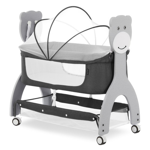 Dream On Me Cub Portable Bassinet | Rocking Cradle | Best For Small Living Space | Compact Portable Bassinet, Dark Gray