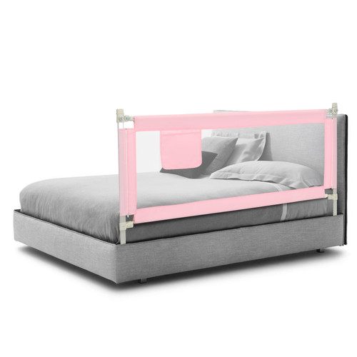 Infans 69.5" Bed Rails For Toddlers Vertical Lifting Baby Bed Rail Guard With Lock Pink