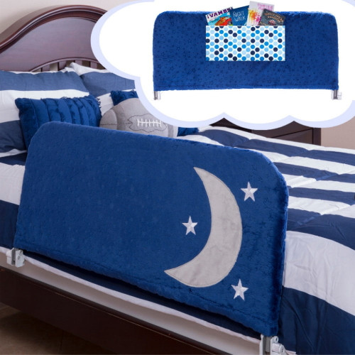 Premium Bed Rail For Toddlers, 43" Navy Blue By Cosie Covers