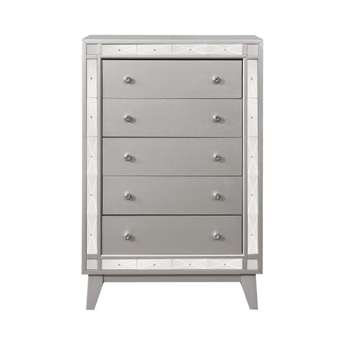 Coaster Leighton 5-drawer Chest Metallic Mercury-shape:rectangular