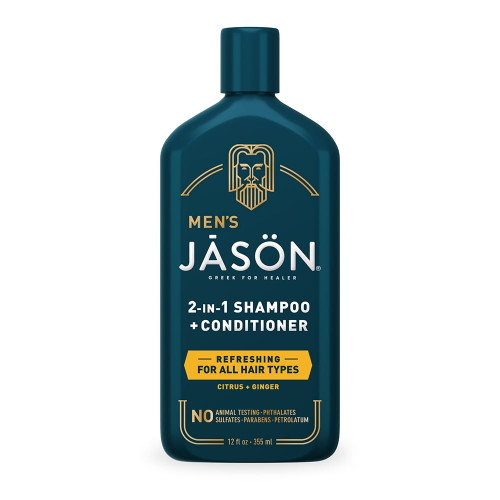Jason Men's 2-in-1 Refreshing Citrus & Ginger Shampoo & Conditioner, 12 Fl Oz