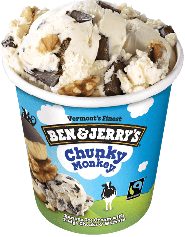 Ben & Jerry's, Chunky Monkey Ice Cream, Pint (6 Count)