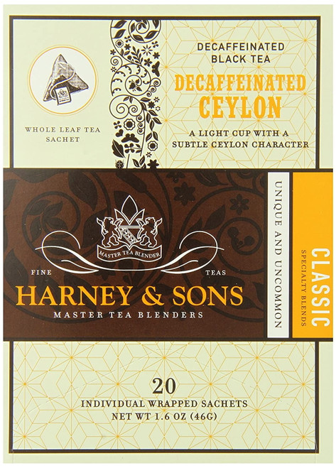 Harney & Sons Black Tea, Decaffeinated Ceylon, 20 Sachets