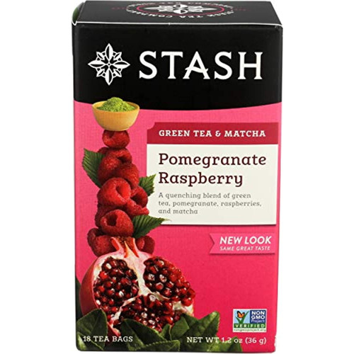Stash Tea, Tea Pom Raspberry Matcha, 18 Count