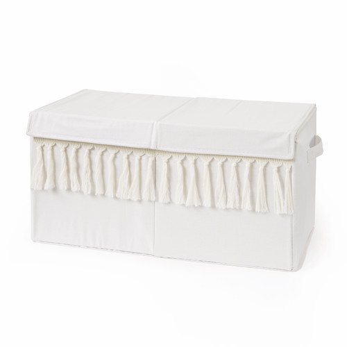 Boho Fringe Ivory Storage Fabric Toy Box By Sweet Jojo Designs