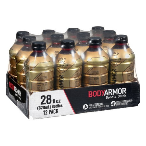 Bodyarmor Sports Drink Sports Beverage, Gold Berry, Natural Flavors With Vitamins, Potassium-packed Electrolytes, Perfect For Athletes, 28 Fl Oz (pack Of 12)