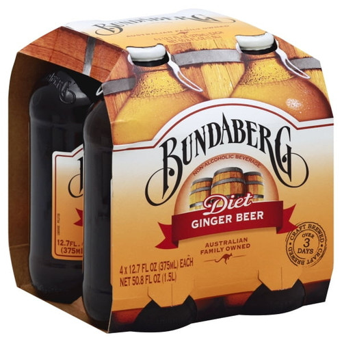 Bundaberg Brewed Diet Ginger Beer Drink, 6.8 Oz, 4 Pack