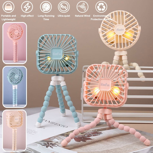 Goory Portable Stroller Fan, 10000mah Battery Operated Fan With Flexible Tripod, Personal Mini Handheld Fans Clip On For Baby Stroller, Carseat, Beach, Bed, Desk, Usb Rechargeable Battery Powered Fan