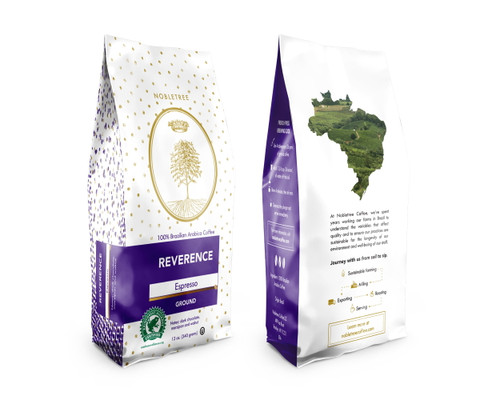 Nobletree Coffee, Reverence Espresso Roast, Ground Gourmet Coffee, 20 Oz Bag