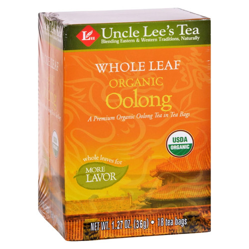 Uncle Lee's Tea 100% Organic Oolong Tea Whole Leaf, 18 Bags