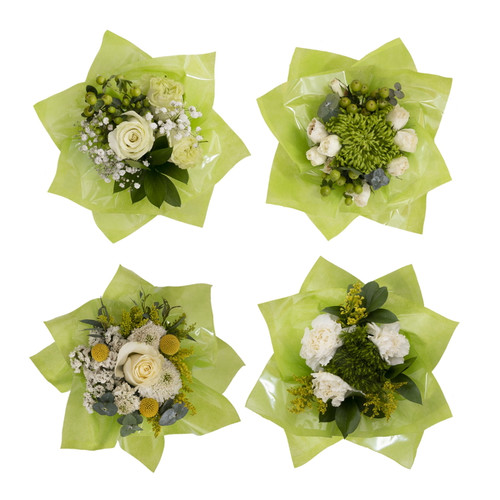 Green Mini Floral Bouqueto - Fresh Cut - 4 Pack