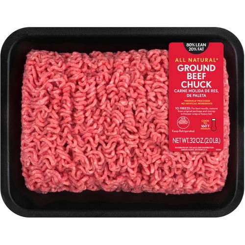 80% Lean/ 20% Fat, Ground Beef Chuck Tray, 2 Lbs