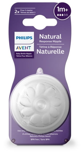 Philips Avent Natural Response Nipple Slow Flow 3, 1m+, 2pk, Scy963/02