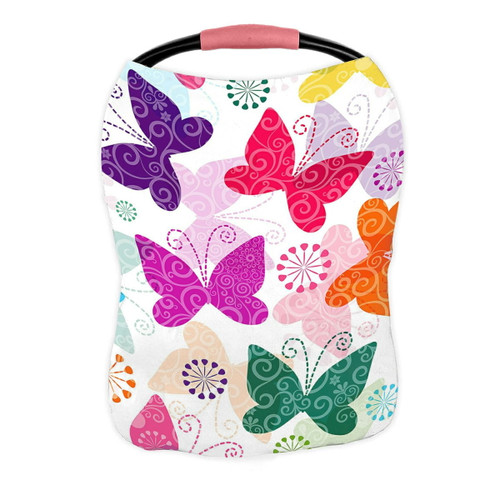 Abphqto Spring Colorful And Transparent Butterflies Nursing Cover Baby Breastfeeding Infant Feeding Cover Baby Car Seat Cover Infant Stroller Cover Carseat Canopy Breathable