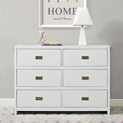 Baby Relax Miles 6-drawer Dresser, Nursery Furniture, White Wood