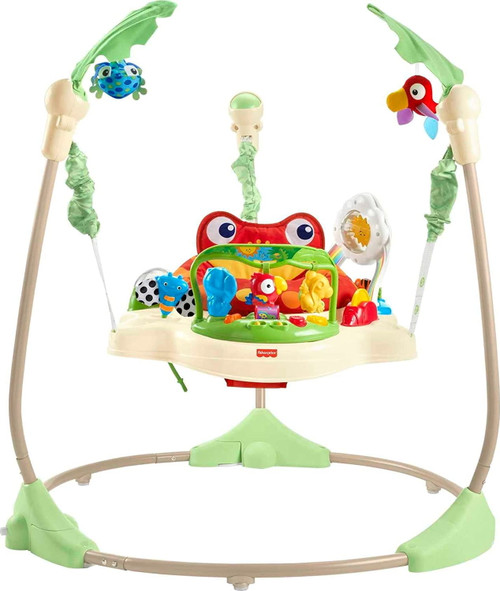 Hisevxus Rainforest Jumperoo, Freestanding Baby Activity Center With Lights, Music, And Toys