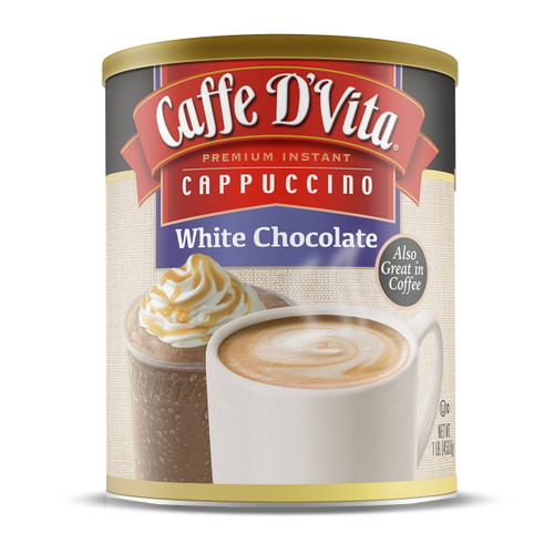 (6 Pack) Caffe D'vita White Chocolate Cappuccino, 16 Oz Canister