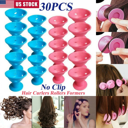 30/10pcs Magic Silicone Hair Curlers Rollers No Clip Formers Styling Curling Diy Tool