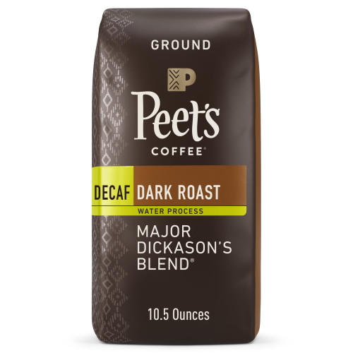 Peet's Coffee Decaf  Major Dickason's Blend, Dark Roast Ground Coffee, 10.5 Oz Bag
