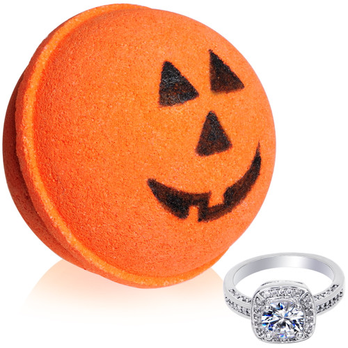 Jackpot Candles Bath Bomb With Size 8 Ring Inside Halloween Jack O Lantern Extra Large 10 Oz Made In Usa