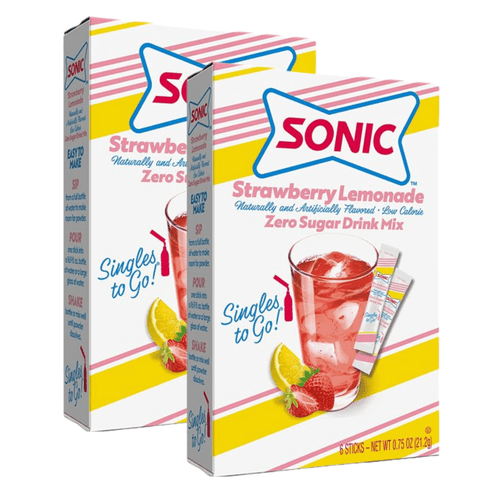 Ns Sonic Strawberry Lemonade Singles To Go Drink Mix | 2 Boxes - 12 Packets Of Sugar-free Caffeine-free, & Non-carbonated, Water Enhancer Drink Mix Powder