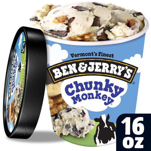 Ben & Jerry's Chunky Monkey Banana Ice Cream Pint, 16 Oz